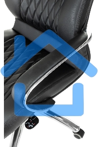 Кресло руководителя Бюрократ _Aura/Black черный, кожа, крестовина полированный алюминий