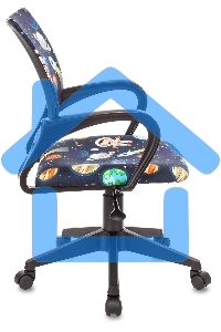 Кресло детское Бюрократ BUROKIDS 1 черный космонавт крестовина пластик