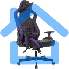 Кресло игровое Knight OUTRIDER черный/фиолетовый ромбик эко.кожа с подголов. крестовина металл