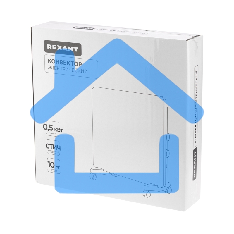 Конвектор Rexant 60-0126 белый, 500 Вт, 10 м2, термостат