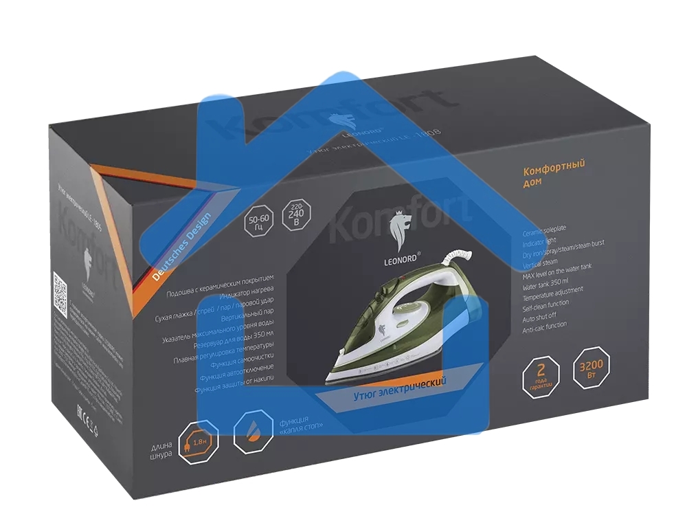 Утюг LEONORD LE-1808 оливковый (108251)
