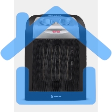 Тепловентилятор Vitek VT-2067 черный/серебристый, 1800 Вт, 15 м2, термостат