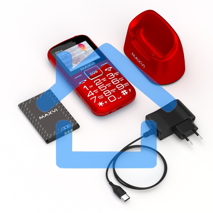 Мобильный телефон Maxvi B5ds up red. 