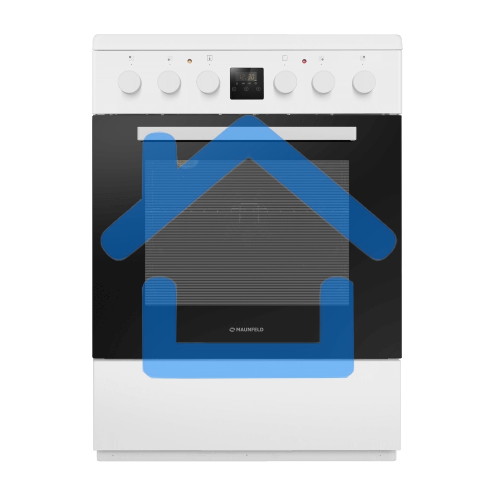 Плита электрическая Maunfeld MEC67CW08TD белый, конфорок 4 шт, духовка 59 л, 60 см x 85 см x 60 см