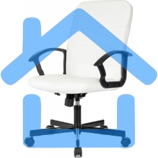 Кресло офисное Бюрократ Triest белый эко.кожа крестов. металл черный