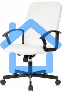 Кресло офисное Бюрократ Triest белый эко.кожа крестов. металл черный