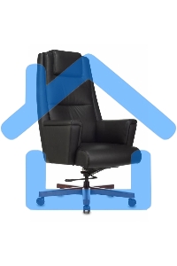 Кресло руководителя Бюрократ _DUKE черный, кожа, крестовина металл/дерево