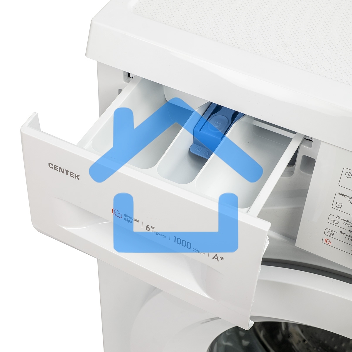 Стиральная машина Centek CT-1901 белый, загрузка фронтальная 6 кг, 1000 об/мин., класс: А+