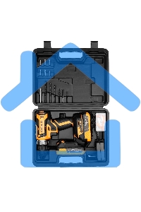 Дрель-шуруповерт Deko GCD20DU PRO, Аккумуляторная, 20В, 2 АКБ, Кейс + набор 63 инструмента для дома