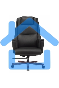 Кресло руководителя Бюрократ _DUKE черный, кожа, крестовина металл/дерево