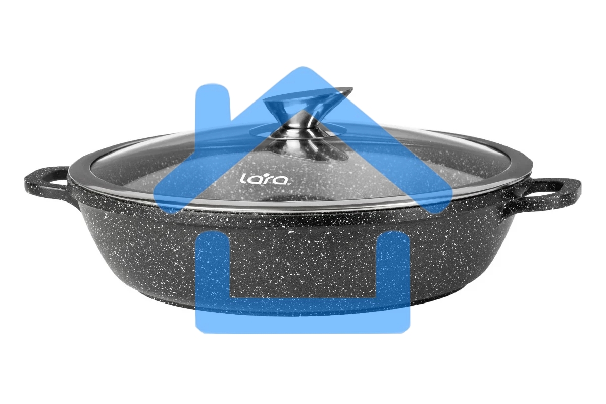 Сотейник LARA LR02-212 3.4 л, с крышкой, литой алюминий