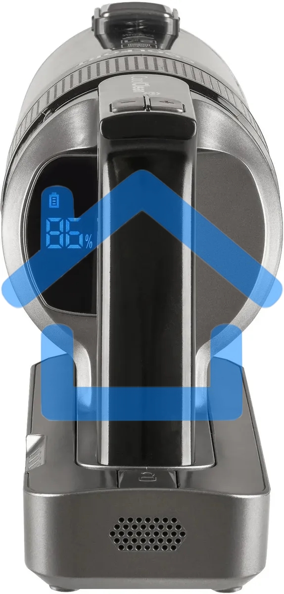 Пылесос вертикальный Coolfort CF-3000 серый, питание от аккумулятора, 135 Вт, уборка сухая, пылесборник 0.5 л, работа от АКБ max 35 мин.