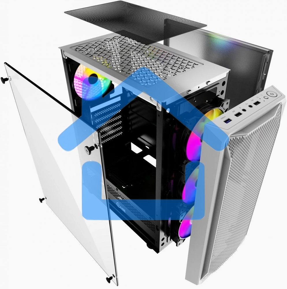 Компьютерный корпус Powercase Mistral Z4 White, Tempered Glass, Mesh, 4x 120мм 5-color LED fan, белый, ATX (CMIZW-L4)