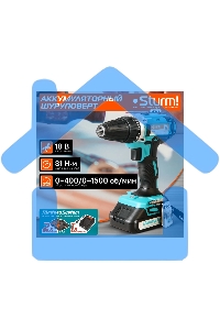 Дрель-шуруповерт Sturm CD3618, Аккумуляторная, 18В, 2 АКБ, Кейс