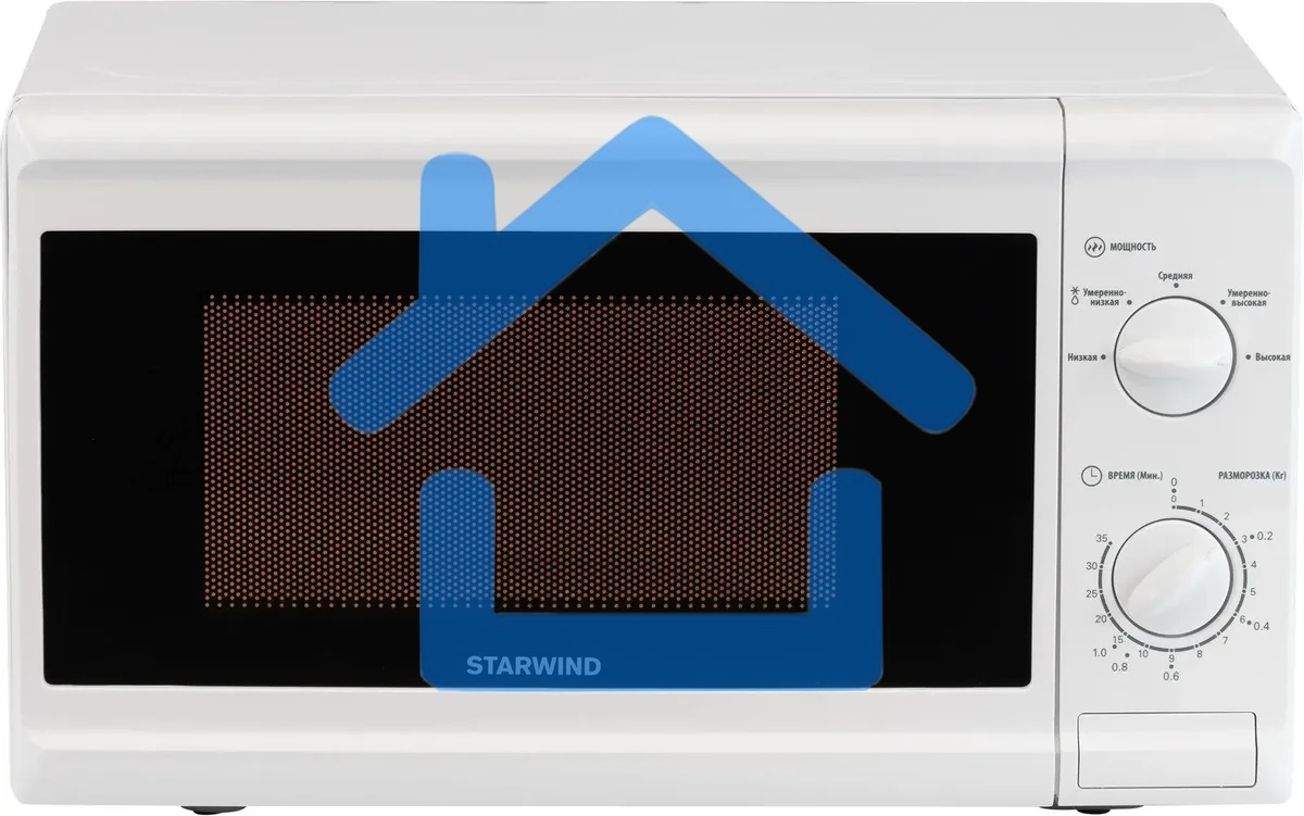 Микроволновая печь Starwind SWM5920 белый, 20 л, 700 Вт, переключатели - поворотный механизм