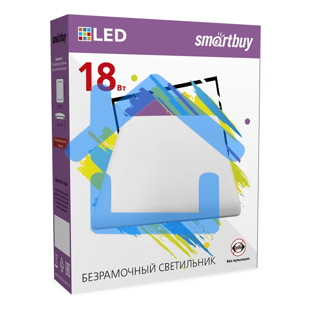 Безрамочный светильник SMARTBUY (SBL-BDLS-18-65K) 18W/6500К
