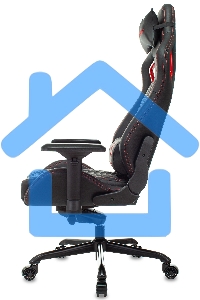 Кресло игровое Knight TITAN черный/красный ромбик эко.кожа с подголов. крестовина металл