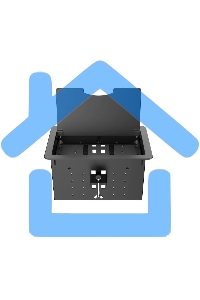 Прямоугольный металлический корпус Wize Pro WRTS-12BOX-B для модульной системы врезного лючка в стол с откидывающейся крышкой, до12 модулей-вставок, беспроводная зарядка 10Вт для моб.устройств на крышке, преустановленная рамка,черный