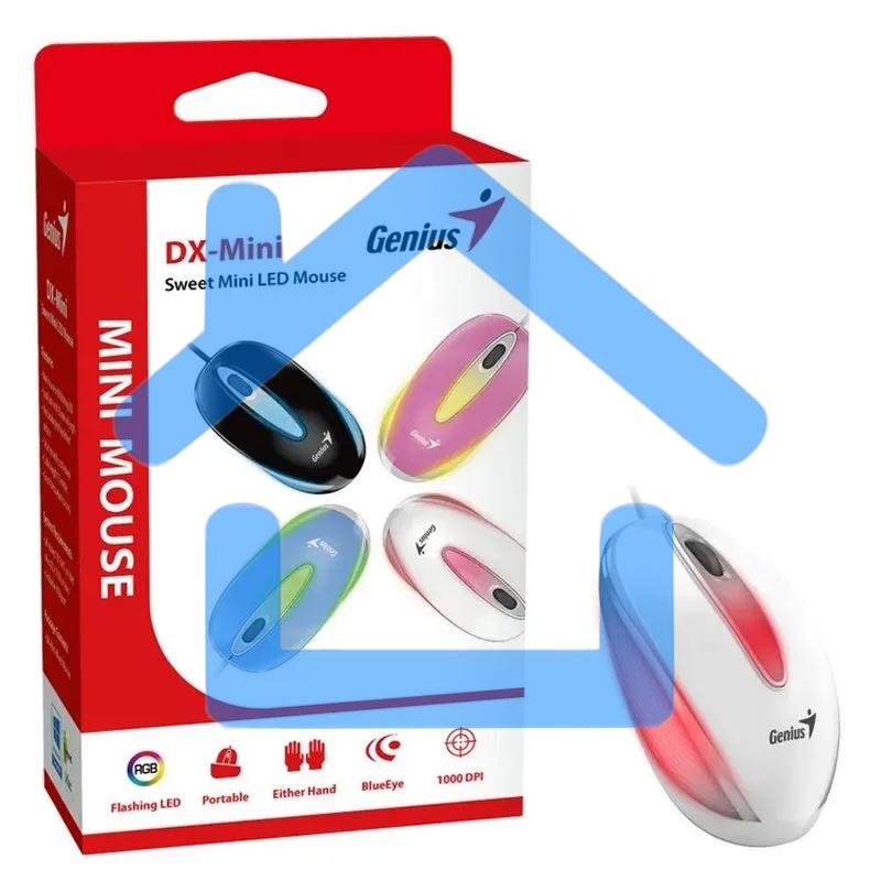 Мышь проводная Genius DX-Mini белый, 1000 dpi, USB, кнопки - 3
