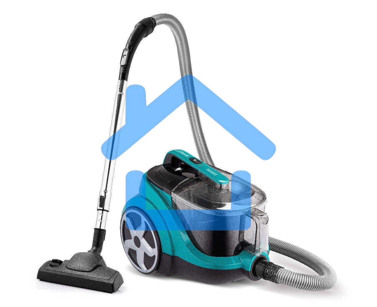 Пылесос Kraft KF-KVC2106 зеленый/черный, 380/2100 Вт, уборка сухая, пылесборник контейнер, 2.5 л