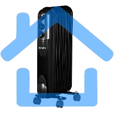 Обогреватель масляный Ресанта ОМПТ-7НЧ (7 секций) черный, 1500 Вт, 15 м2, термостат 67/3/13