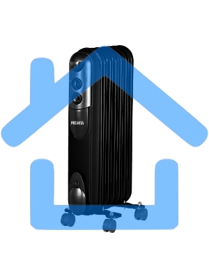 Обогреватель масляный Ресанта ОМПТ-7НЧ (7 секций) черный, 1500 Вт, 15 м2, термостат 67/3/13