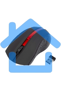 Мышь беспроводная HIPER HOMW-073 черный/красный, 1000 dpi, радиоканал, USB, кнопки - 3