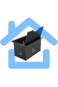 Прямоугольный металлический корпус Wize Pro WRTS-12BOX-B для модульной системы врезного лючка в стол с откидывающейся крышкой, до12 модулей-вставок, беспроводная зарядка 10Вт для моб.устройств на крышке, преустановленная рамка,черный