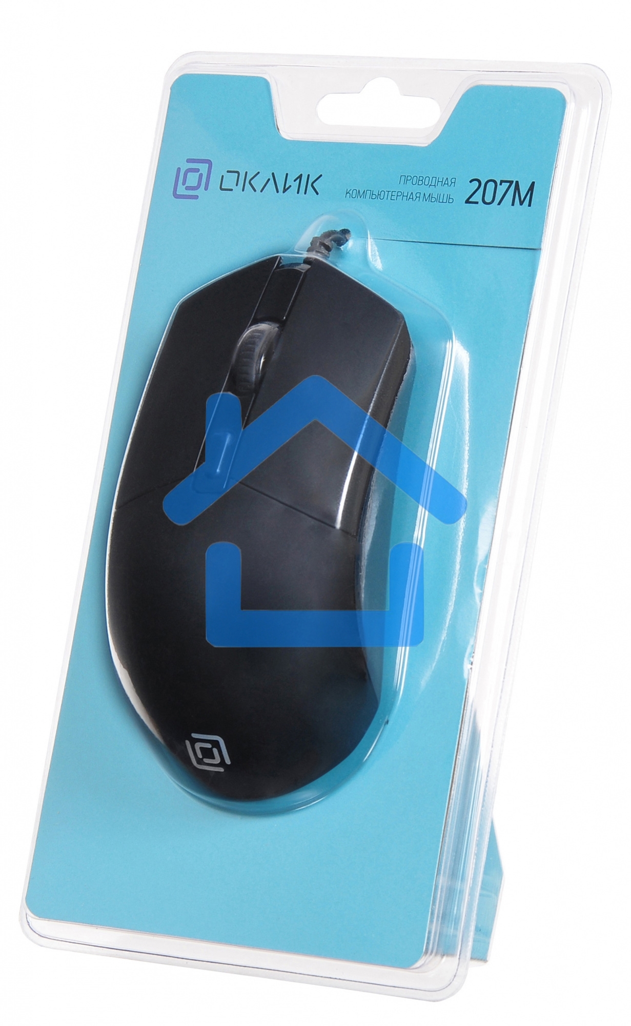 Мышь проводная Oklick 207M черный, 2400 dpi, USB, кнопки - 4