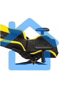 Кресло игровое Knight Neon черный/желтый соты эко.кожа с подголов. крестовина металл