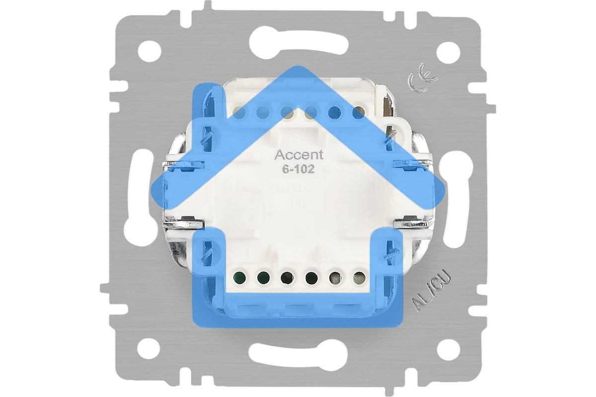 Выключатель Intro Accent 6-102-01М с подсветкой 10А-250В IP20 СУ AL/CU белый матовый Б0063466