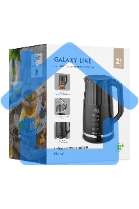 Чайник электрический Galaxy Line GL 0337, черный, пластик, 2200 Вт, 1,7 л