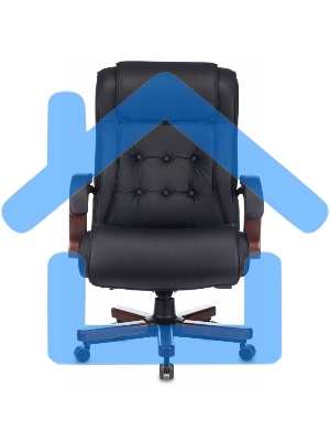 Кресло руководителя Бюрократ T-9926WALNUT черный, кожа, крестовина металл/дерево