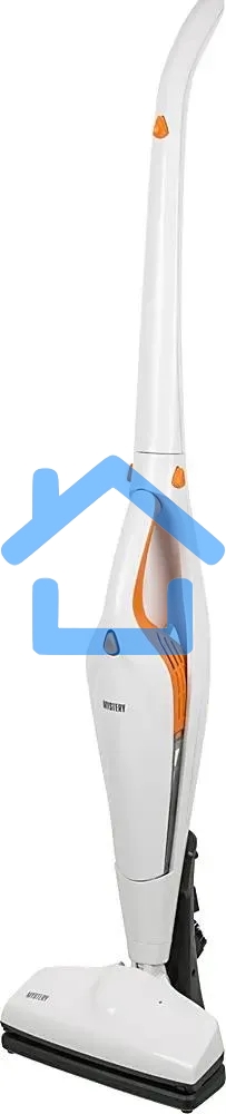 Пылесос вертикальный/ручной Mystery MVC-1118 белый/оранжевый, питание от аккумулятора, 300 Вт, уборка сухая, пылесборник 0.5 л, работа от АКБ max 30 мин
