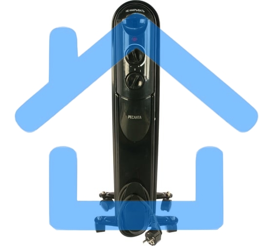 Обогреватель масляный Ресанта ОМПТ-7НЧ (7 секций) черный, 1500 Вт, 15 м2, термостат 67/3/13