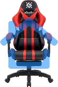 Кресло игровое Defender Colran черный/красный, класс 4, PU, подножка