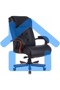 Кресло руководителя Бюрократ T-9926WALNUT черный, кожа, крестовина металл/дерево