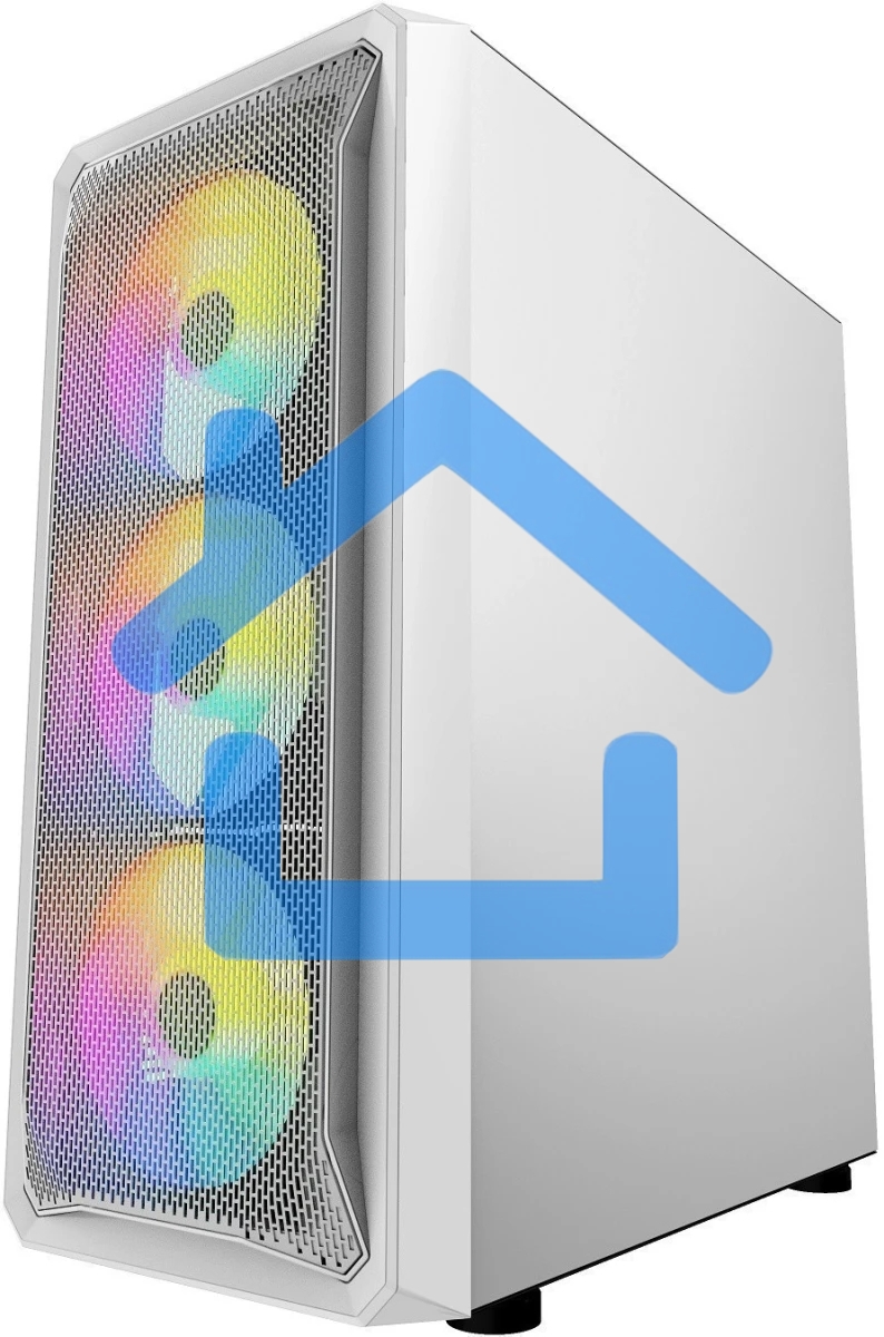 Компьютерный корпус Powercase Mistral Z4 White, Tempered Glass, Mesh, 4x 120мм 5-color LED fan, белый, ATX (CMIZW-L4)