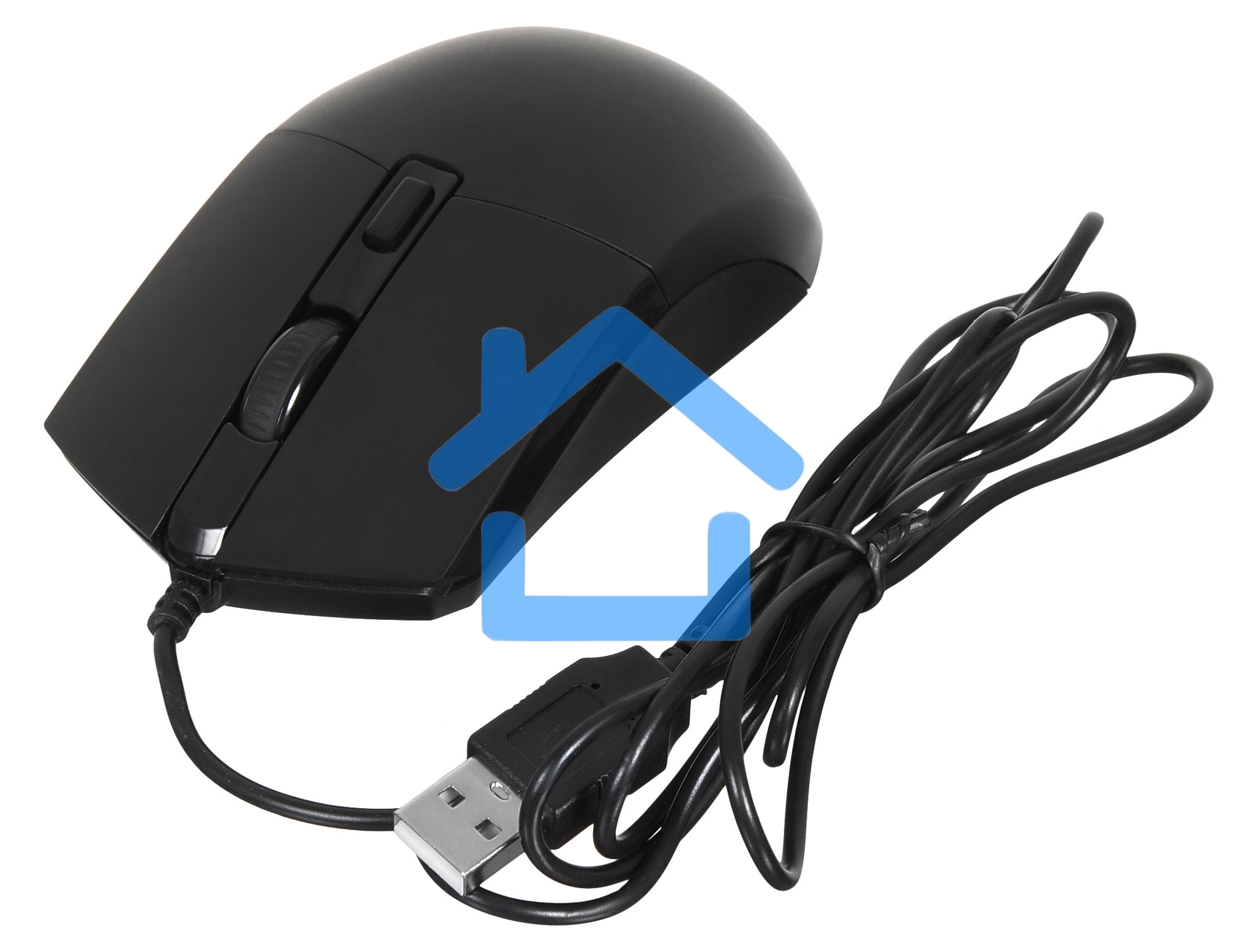 Мышь проводная Oklick 207M черный, 2400 dpi, USB, кнопки - 4