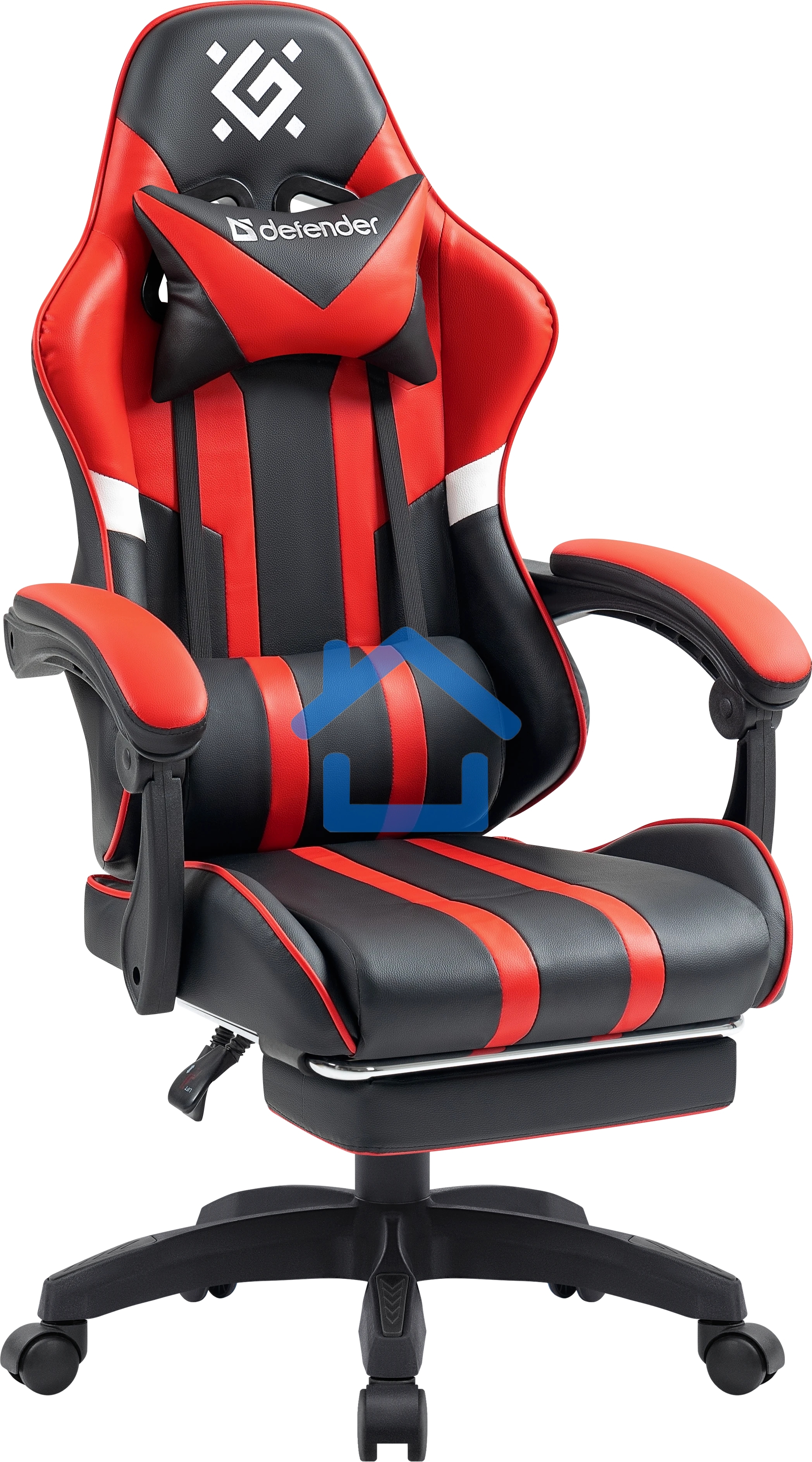 Кресло игровое Defender Colran черный/красный, класс 4, PU, подножка