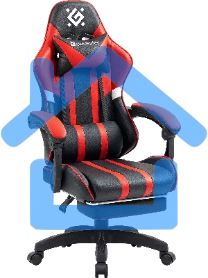 Кресло игровое Defender Colran черный/красный, класс 4, PU, подножка