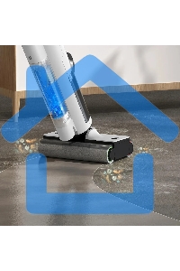 Пылесос моющий Deerma DEM-VX910W белый/черный, питание от аккумулятора, 230 Вт, уборка влажная/сухая, пылесборник 0.7 л, работа от АКБ max - 45 мин