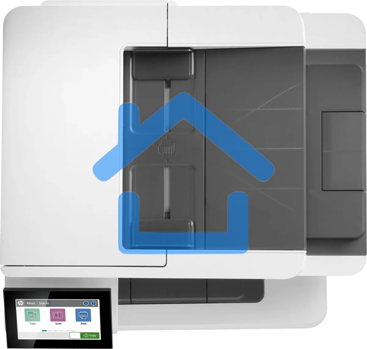 МФУ лазерное HP LaserJet Enterprise M430f (3PZ55A), A4, ч/б, печ. до 40 стр/мин., скан. до 29 стр/мин., 1200 x 1200 dpi (печать) 600x600dpi (скан), USB, RJ-45, Air Print, Mopria