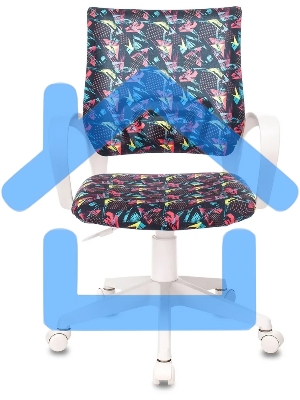 Кресло детское Бюрократ BUROKIDS 1 W мультиколор геометрия крестовина пластик пластик белый