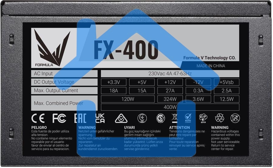 Блок питания Aerocool / Formula FX-400 RTL, 400Вт, 120мм, черный