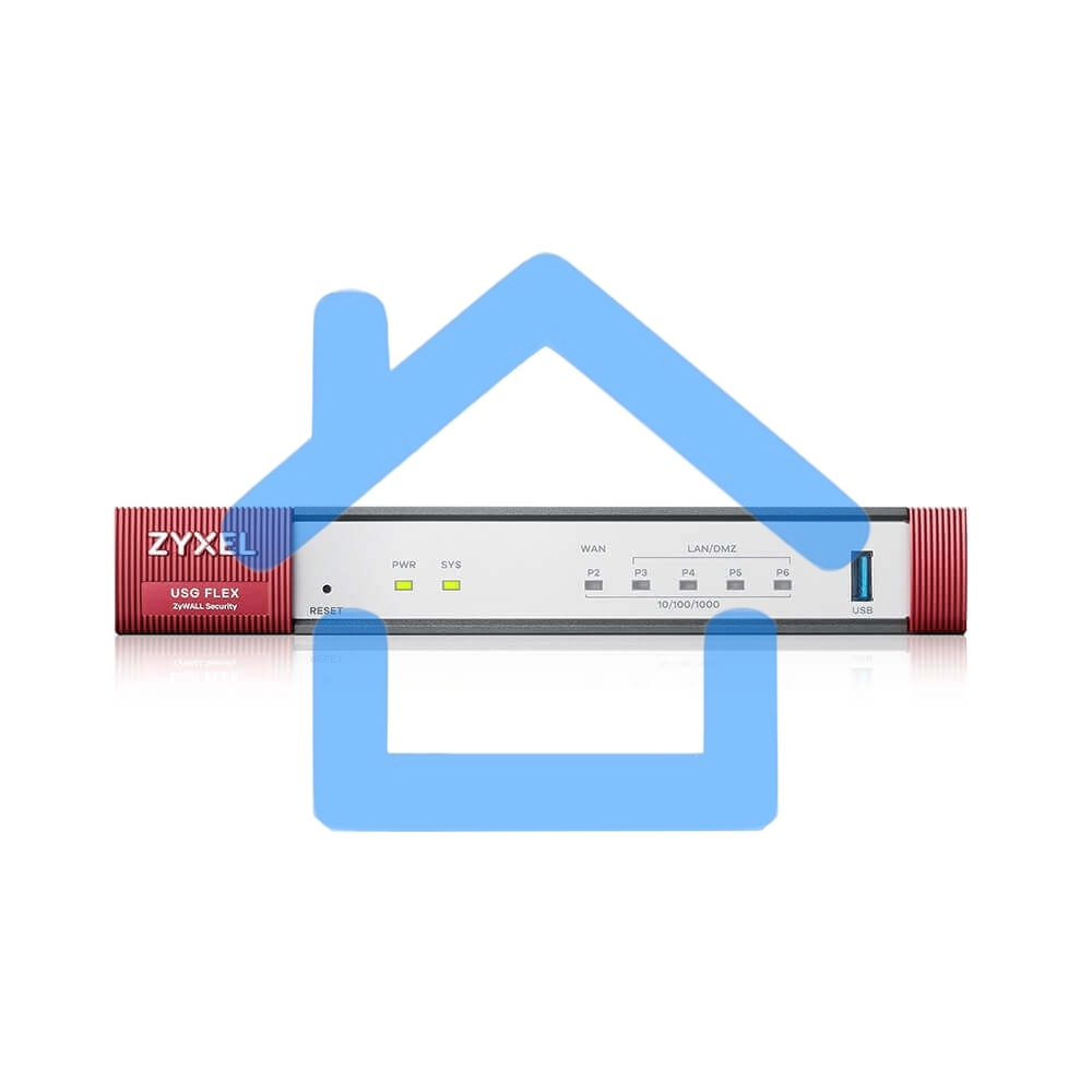 Межсетевой экран Zyxel USG FLEX 100HP, 1xRJ-45: 1G PoE+ (LAN/WAN), 7xRJ-45: 1G (LAN/WAN), 1xUSB3.0 **