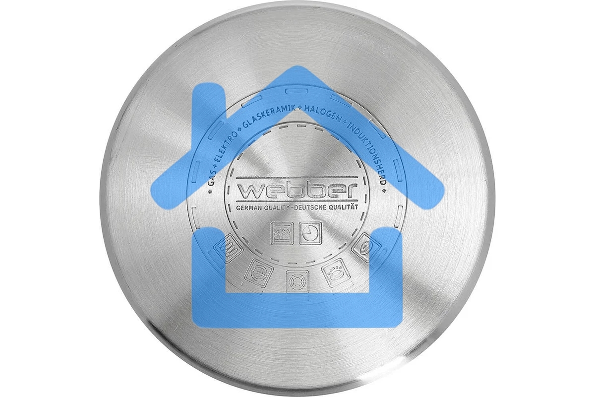 Кастрюля WEBBER BE-349/2 4,8 л, 22 см, из нержавеющей стали со стеклянной крышкой