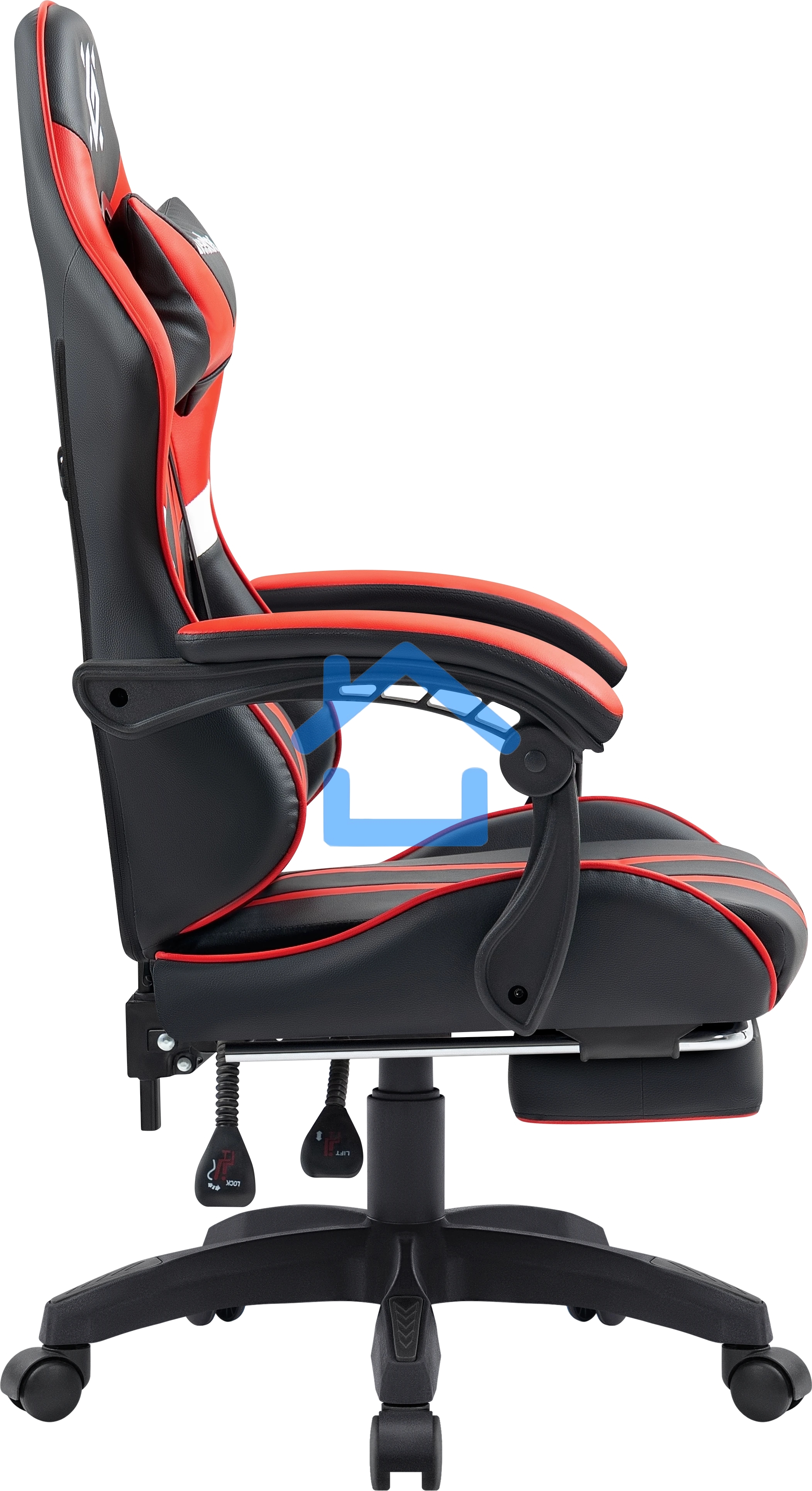 Кресло игровое Defender Colran черный/красный, класс 4, PU, подножка