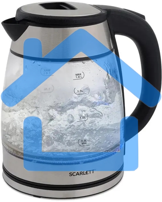 Чайник Scarlett SC-EK27G40, 1800Вт, 1.8л, серебристый/черный