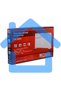 Конвектор Ресанта ОК-2000 белый, 2000 Вт, 25 м2, термостат